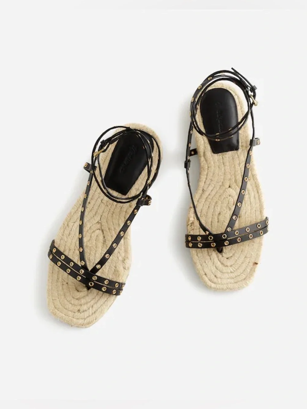 Madewell The Mira Espadrille Thong Sandal In Black Size 7.5 Nwot